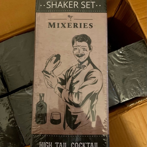 BOSTON SHAKER COCKTAIL SET 4 Pc STAINLESS STEEL NEW IN SEALED BOX - Picture 2 of 3